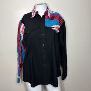 T-W westerns women’s vintage Aztec print shirt size M says